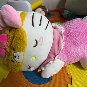 Hello Kitty Pink and White Plush with Gold Accents